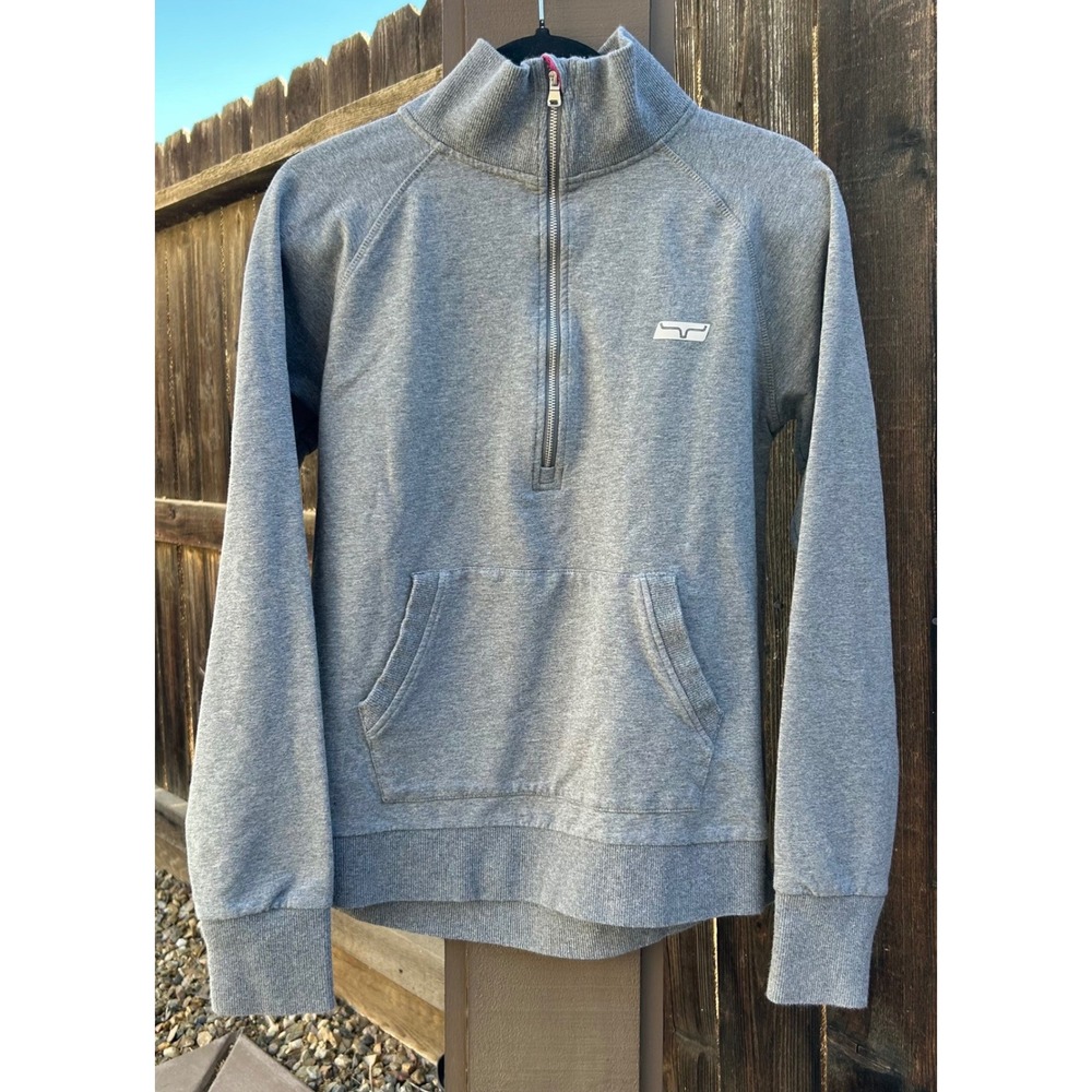 Kimes Ranch Performance Womens L Gray Quarter Zip Pullover Western Sweatshirt